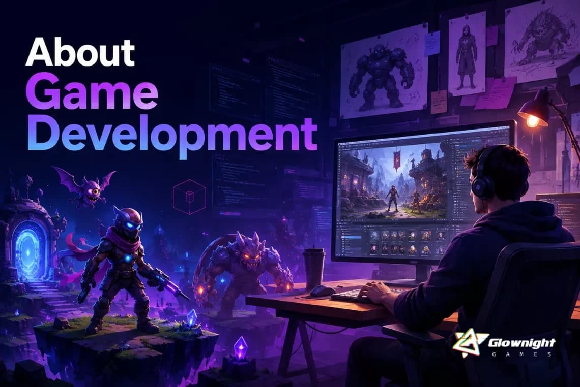 A game developer at work — building characters, environments and levels in an editor
